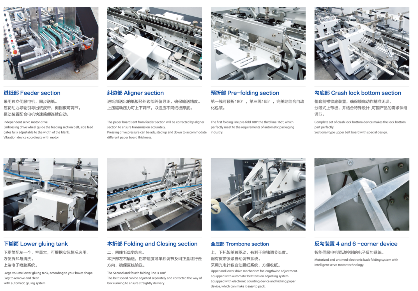 Caixa de caixa de caixa de caixa gluer m&aacute;quina