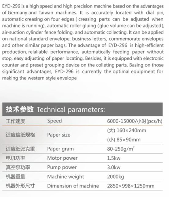 Envelopes de fabrica&ccedil;&atilde;o de m&aacute;quina