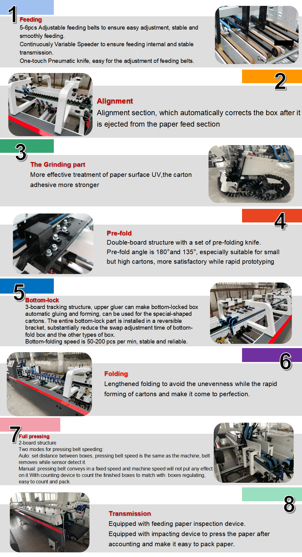 M&aacute;quina de pasta Gluer de pasta inferior pr&eacute;-dobrada e alongada autom&aacute;tica