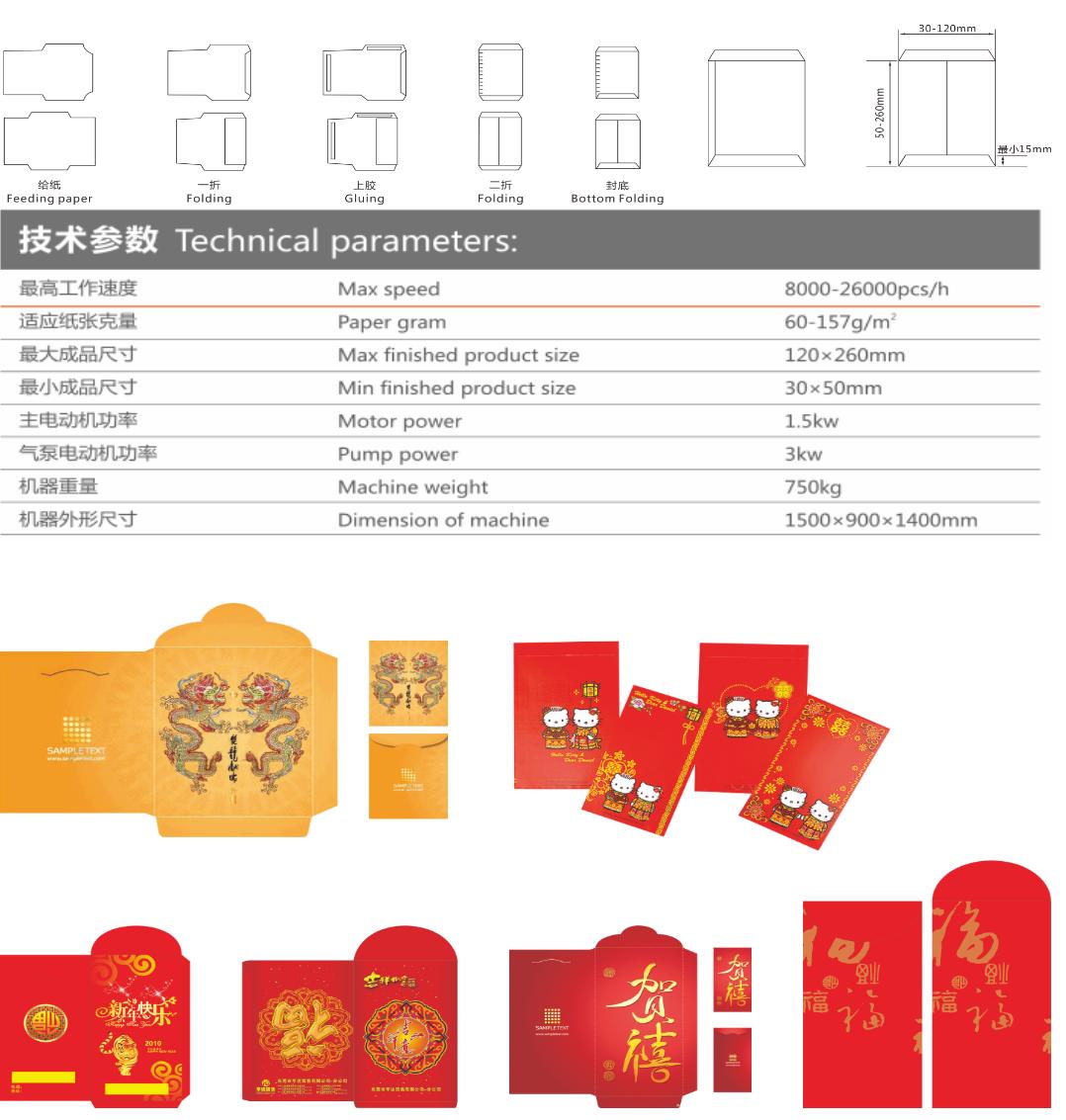 Envelopes formando m&aacute;quina de colar